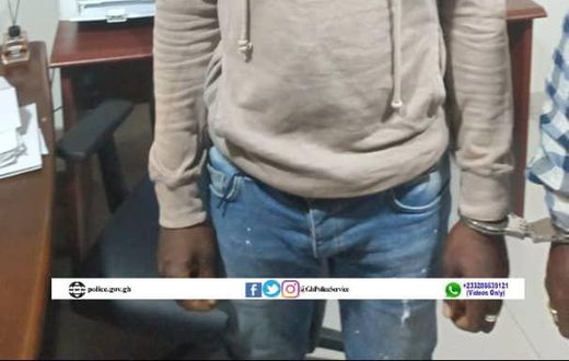 A arrested suspect in Awutu Senya East