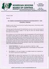 Nigeria Boxing Board of Control statement