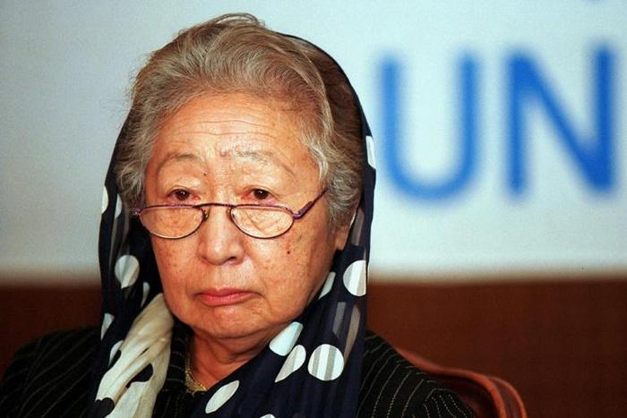 Ogata was the first woman to be appointed to head the UN's refugee agency UNHCR
