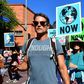 Activists march through downtown Los Angeles in November 2019 in a climate change rally addressed by teenage Swedish activist Greta Thunberg