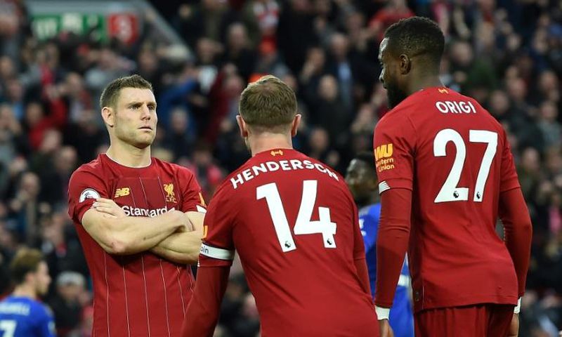 Calm head: James Milner's stoppage time penalty to beat Leicester gave Liverpool an eight-point Premier League lead