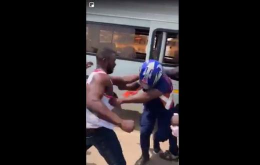 Police officer beaten by a group of men