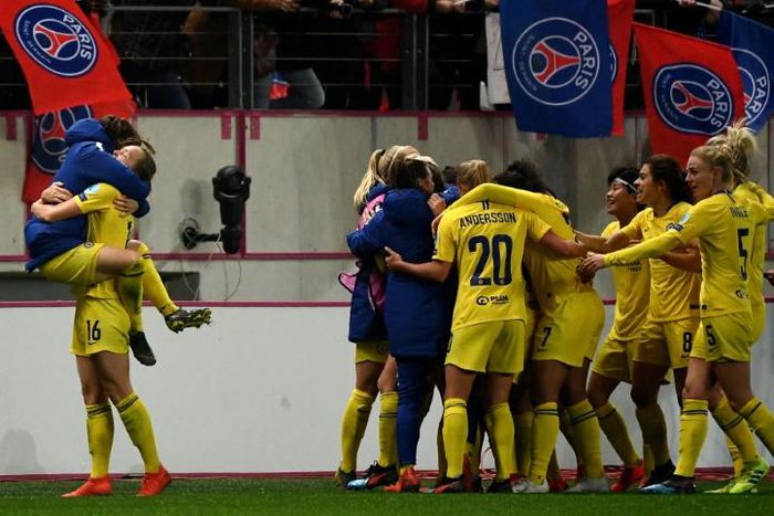 Maren Mjelde's last-gasp strike that saw Chelsea squeeze past Paris Saint-Germain sparked wild celebrations