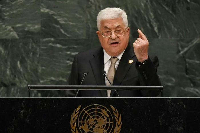 Palestinian President Mahmoud Abbas speaks during the 74th Session of the General Assembly at UN Headquarters in New York on September 26, 2019