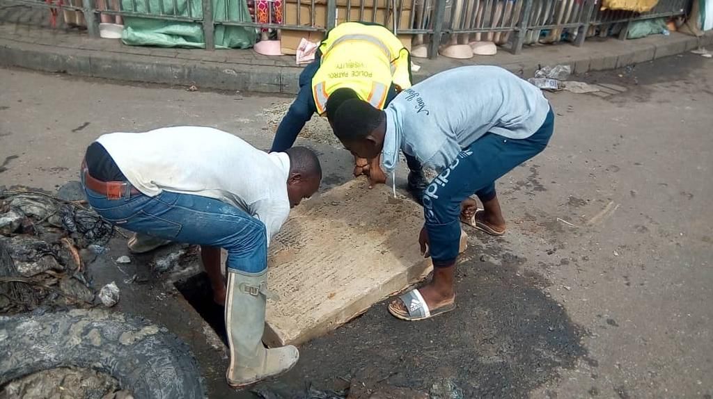 Lance Corporal Simon Agbeko desilts choked drains in Accra