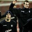 Fernando Ricksen (centre) pictured during his time at Scottish Premiership club Rangers