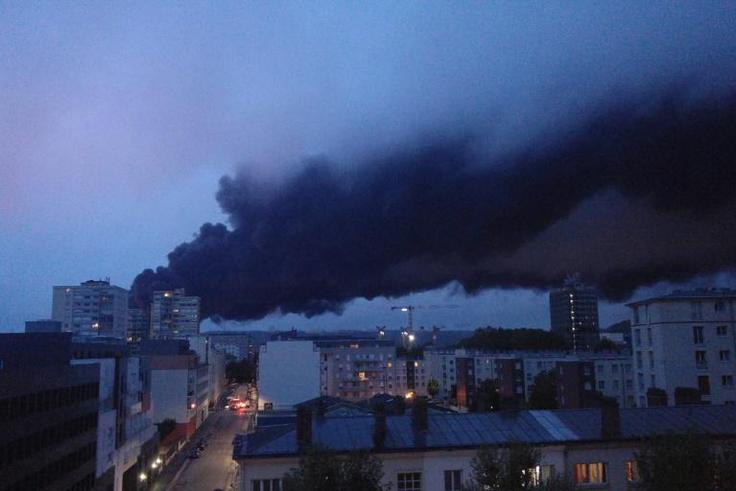 Several schools were closed and residents of twelve towns including Rouen were told to stay at home as the fire spread