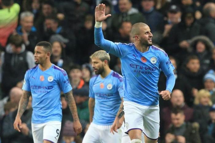 Unlikely hero: Kyle Walker struck Manchester City's winner against Southampton three minutes from time
