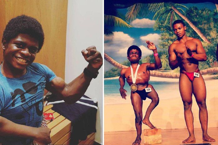 Tiny body builder, Caleb Mutombo