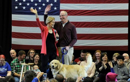 Bruce Mann, seen here with his wife US Senator Elizabeth Warren, would become the first-ever first gentleman of the United States if his wife wins the presidency in 2020