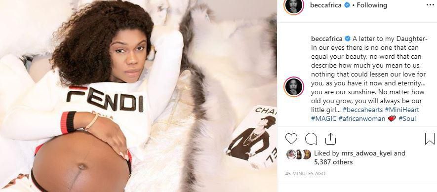 Becca pens love letter to her daughter