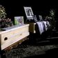 Relatives and friends stand next to coffins holding the remains of Rhonita Miller and four of her children, who were among the nine victims of an attack November 4, 2019, being blamed on a drug cartel in northern Mexico