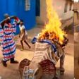 Man quits NPP; burns party paraphernalia over failed promises
