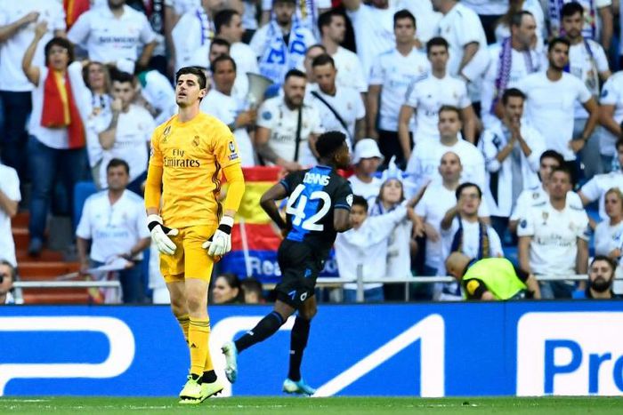 Thibaut Courtois was substituted in Tuesday's Champions League draw to Club Brugge after conceding two goals in the first half
