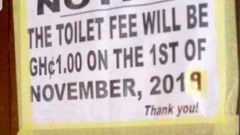Toilet fee prices increase from 50 pesewas to GHC1.00