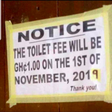 Toilet fee prices increase from 50 pesewas to GHC1.00