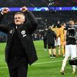 Ole Gunnar Solskjaer celebrates Manchester United's Champions League win against Paris Saint-Germain