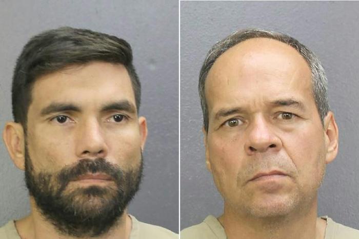 Mugshots released on September 24, 2019, by the Broward County Sheriff's office shows Venezuelan national Jean Charles Sanchez Rojas (L) and Victor Fossi Grieco who were arrested by US Marshals service for smuggling gold into the country
