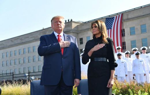 US President Donald Trump and First Lady Melania Trump attend 9/11 remembrance ceremonies where Trump says US war on Taliban intensifying