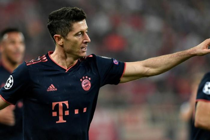Robert Lewandowski scored twice at Olympiakos on Tuesday as Bayern Munich came from behind to win 3-2 in Athens in the Champions League.