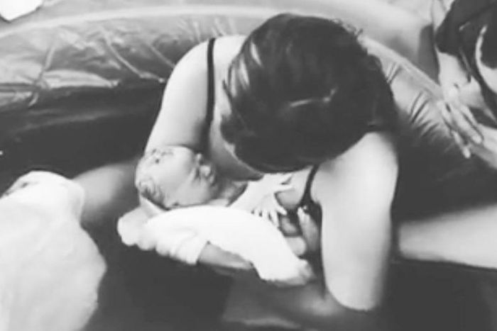 Watch Hilary Duff's Newborn Hug Her After Birth