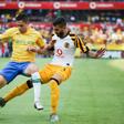 A file photo of Daniel Cardoso (R), whose penalty gave Kaizer Chiefs victory over Orlando Pirates Saturday in a thrilling Soweto derby