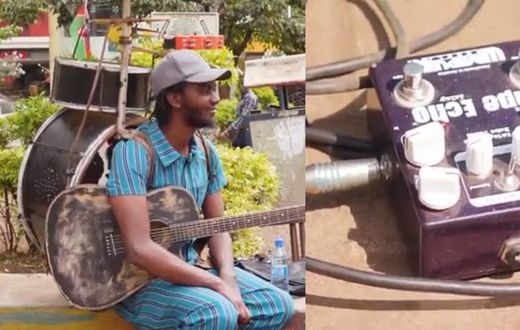 This talented man is a walking orchestra who plays 10 instruments at a go (video)