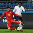 Callum Hudson-Odoi (right) made his first England start at just 18 against Montenegro