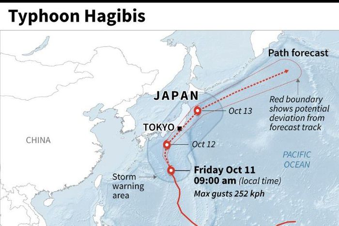 Typhoon Hagibis has weakened but still packing a dangerous punch