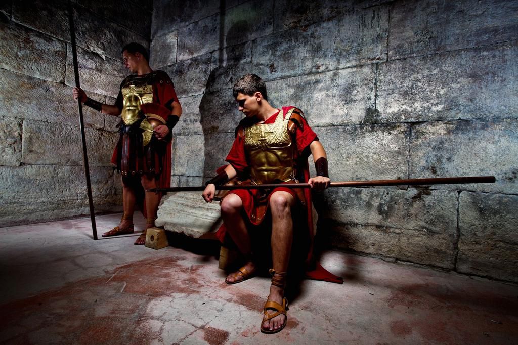 Roman Soldiers Preparing To Fight