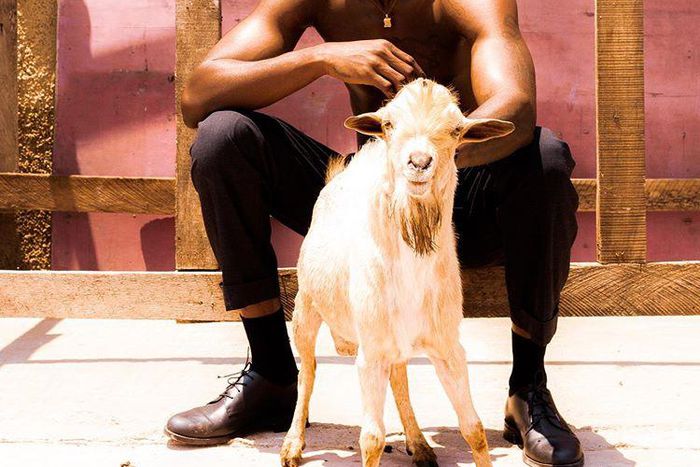 Joey B with a goat