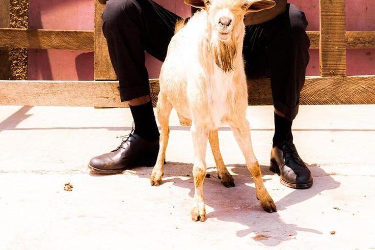 Joey B with a goat