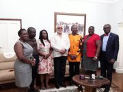 Former President Jerry John Rawlings with GJA leadership
