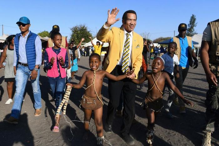 Botswana former president Ian Khama on Sunday threw his weight behind the opposition