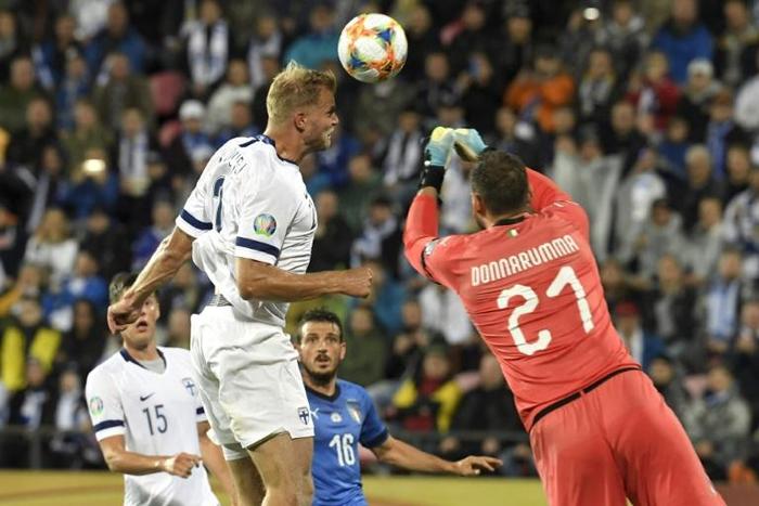 Gianluigi Donnarumma (R) made his goalkeeping debut for Italy aged 16.