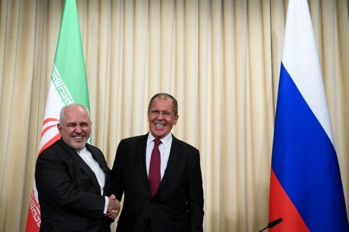 Russian Foreign Minister Sergei Lavrov and Iranian counterpart Mohammad Javad Zarif both criticised Washington over Syria and sanctions against Tehran