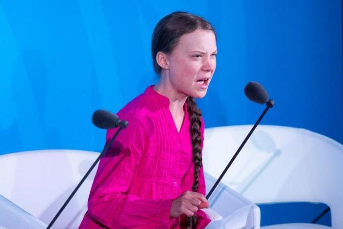 Youth climate activist Greta Thunberg speaks during the UN Climate Action Summit on September 23, 2019 at the United Nations Headquarters in New York City