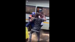 Police officer beaten by a group of men