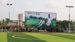 Gyan has constructed a $200,000 astro-turf pitch at Accra Academy