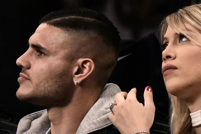 Mauro Icardi (L) and his wife Wanda Nara, who is also his agent.