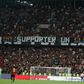 Nice supporters display a banner mocking Marseille as an "LGBT club" during a match suspended for homophobic abuse