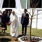 Pope Francis planted a baobab tree with Madagascar President Andry Rajoelina at the presidential palace in Antananarivo