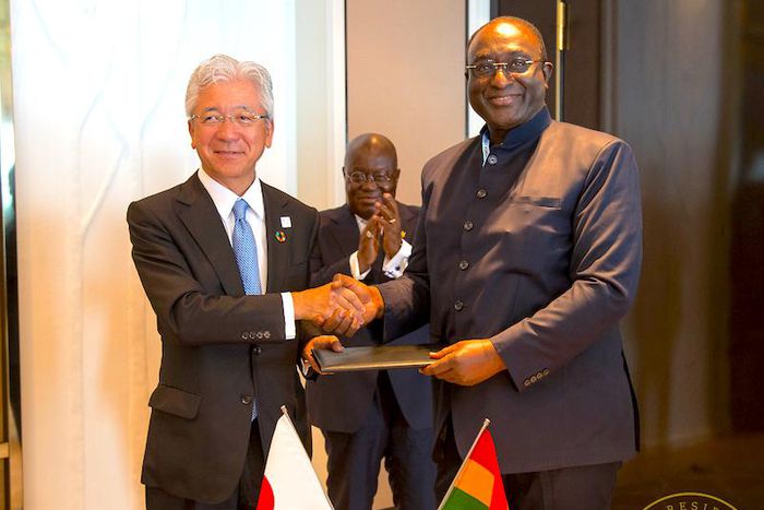 Alan Kyeremanten with Toyota CEO