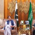 A picture provided by the Saudi Royal Palace shows Crown Prince Mohammed bin Salman (R) during his meeting with Pakistan's Prime Minister Imran Khan in the capital Riyadh on October 15, 2019