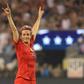 Megan Rapinoe reacts after a goal by teammate Allie Long in the United States' 2-0 friendly football win over South Korea in Charlotte, North Carolina