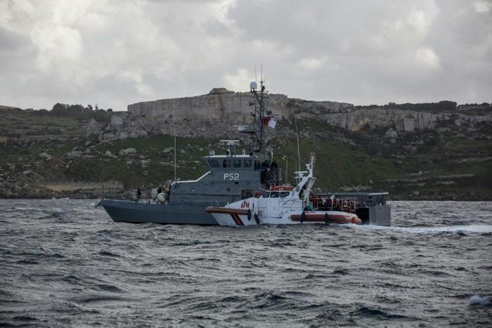 A Maltese naval vessel off the coast of the island earlier this year