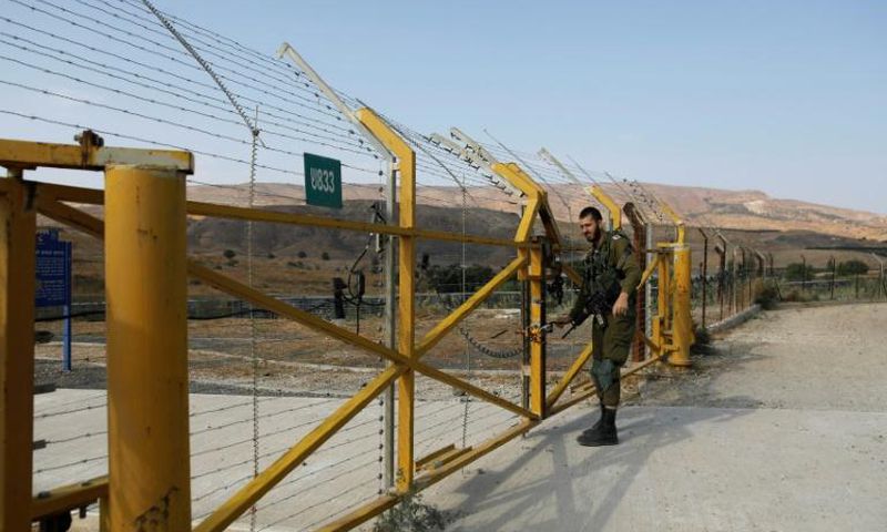The gate on the Israeli side of the border with Jordan at Naharayim / Baqura was locked on Sunday