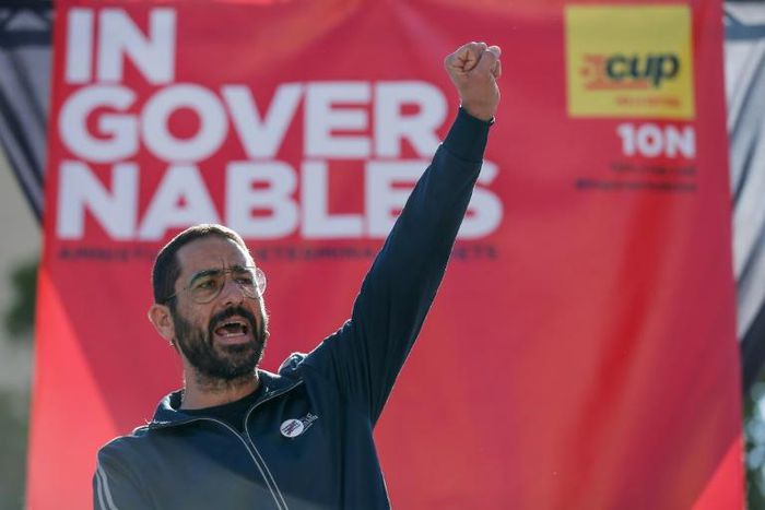 The radical Catalan separatist CUP party is running a campaign entitled "Ungovernable"