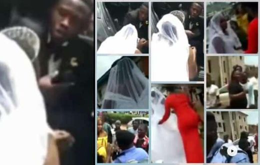 Angry groom cancels wedding on the way to the venue, bride rolls on the floor with her white gown (video)