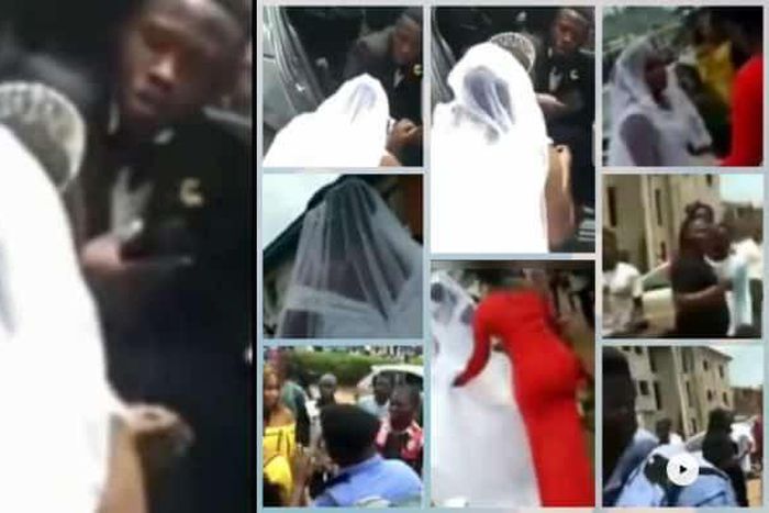 Angry groom cancels wedding on the way to the venue, bride rolls on the floor with her white gown (video)